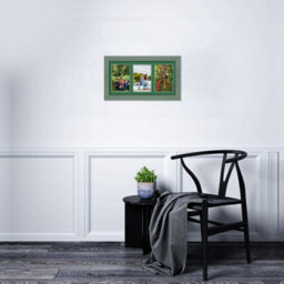 AK Frames 40X20Cm Green Classic Multi Photo Frame With Emerald Mount - Holds 3 Apertures (3X) 6X4 Photos - thumbnail 3