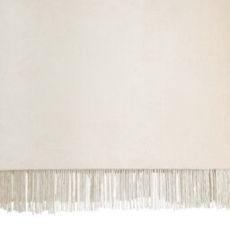 First Choice Lighting Fringed Off White 38Cm Fringed Velvet Pendant Shade - thumbnail 3