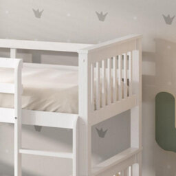 RAC3 Wooden Double Bunk Bed   Space Saving, Sturdy, Sleeps 2   Available In White And Grey  (Double White With Mattresses) - thumbnail 4