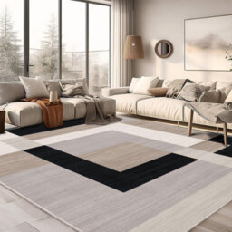 Ameha Printed Rug Living Room Extra Large Area 200X290 Cm - Modern Rugs Bedroom Non Slip -Modern Carpet Geometric Style(Milo Neutral) - thumbnail 1