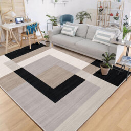 Ameha Printed Rug Living Room Extra Large Area 200X290 Cm - Modern Rugs Bedroom Non Slip -Modern Carpet Geometric Style(Milo Neutral) - thumbnail 3