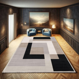 Ameha Printed Rug Living Room Extra Large Area 200X290 Cm - Modern Rugs Bedroom Non Slip -Modern Carpet Geometric Style(Milo Neutral) - thumbnail 4