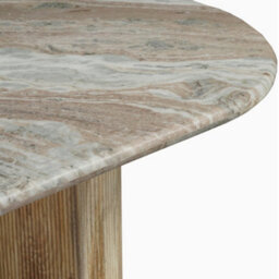 Ajmer Oval Natural Marble Stone Dining Table 6 To 8 Seater - thumbnail 6