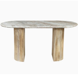 Ajmer Oval Natural Marble Stone Dining Table 6 To 8 Seater - thumbnail 3