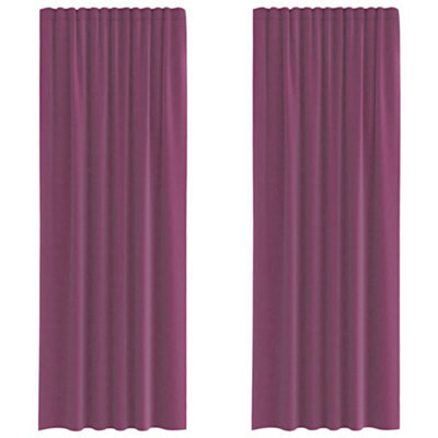 Berkfield Durable Voile Curtains With Rod Pockets 2 Pcs Purple - image 1