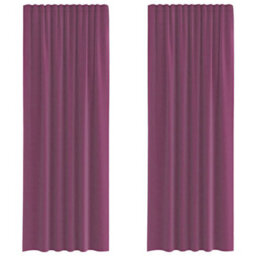 Berkfield Durable Voile Curtains With Rod Pockets 2 Pcs Purple