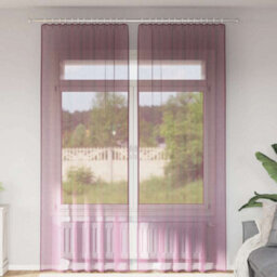 Berkfield Durable Voile Curtains With Rod Pockets 2 Pcs Purple - thumbnail 2