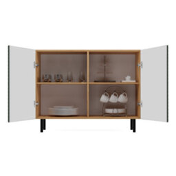Kama 2 Door Sideboard Artisan Oak Green - thumbnail 4