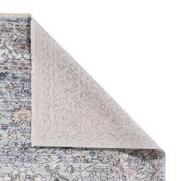 Blue Traditional Abstract Bordered 10mm Pile Rug For Bedroom, & Dining Room, Easy To Clean Abstract Rug-60Cm X 230Cm - thumbnail 4