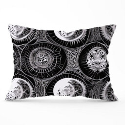 Warren Reed Designer Black White Moon And Sun Cushions 33Cm X 48Cm