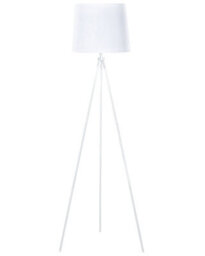 Beliani Brightline Floor Lamp White Metal 149Cm Tripod With Polycotton Drum Shade - - thumbnail 2