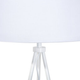 Beliani Brightline Floor Lamp White Metal 149Cm Tripod With Polycotton Drum Shade - - thumbnail 6