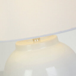 Lighting Collection Kern White Ceramic Rechargeable Led Table Lamp - thumbnail 3