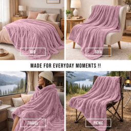Lazzaro Single Fleece Blanket For Sofa 290 Gsm Premium Brushed Microfiber Flannel Fluffy Warm Lightweight Solid Throw - thumbnail 7