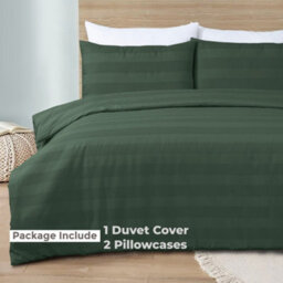 MHG Living Luxury Waffle Stripe Duvet Cover Set - Soft 200Tc Polycotton Blend, Breathable & Stylish Bedding Double, Turquoise) - thumbnail 3