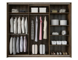Arte Century Sliding Door Wardrobe W2770mm H2400mm D640mm - Oak Monastery Elegance With Mirrored Accent - thumbnail 2