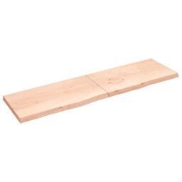 Berkfield Wall Shelf 220X60X6 Cm Untreated Solid Wood Oak