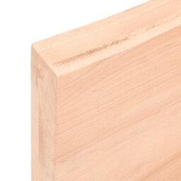 Berkfield Wall Shelf 220X60X6 Cm Untreated Solid Wood Oak - thumbnail 4