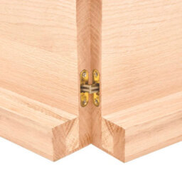 Berkfield Wall Shelf 220X60X6 Cm Untreated Solid Wood Oak - thumbnail 3