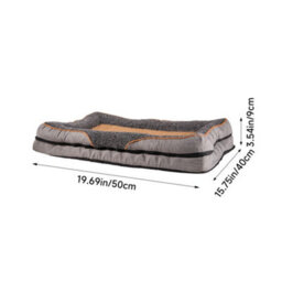 Thehotsale Grey Brown Anti-Slip Washable Pet Sleeping Bed (M Size),50X40X9Cm - thumbnail 7