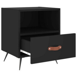 Berkfield Bedside Cabinets 2 Pcs Black 40X35X47.5 Cm Engineered Wood - thumbnail 8