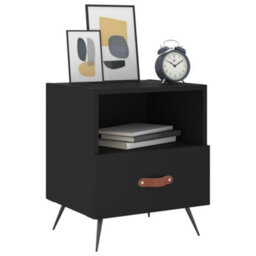 Berkfield Bedside Cabinets 2 Pcs Black 40X35X47.5 Cm Engineered Wood - thumbnail 3