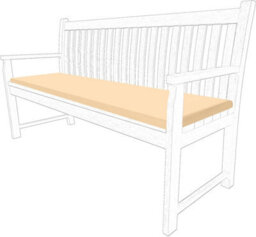 istyle mode 2 Seater Garden Bench Cushion Seatpad Indoor & Outdoor Use - Sand - thumbnail 1