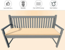 istyle mode 2 Seater Garden Bench Cushion Seatpad Indoor & Outdoor Use - Sand - thumbnail 4