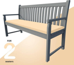 istyle mode 2 Seater Garden Bench Cushion Seatpad Indoor & Outdoor Use - Sand - thumbnail 3