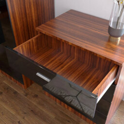 High Gloss Chest Of Draws Bedroom Furniture Set Black&walnut Hallway Storage - thumbnail 3