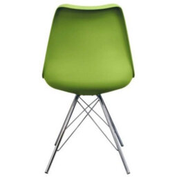 Fusion Living Soho Green Plastic Dining Chair With Chrome Metal Legs - thumbnail 4