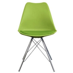 Fusion Living Soho Green Plastic Dining Chair With Chrome Metal Legs - thumbnail 7