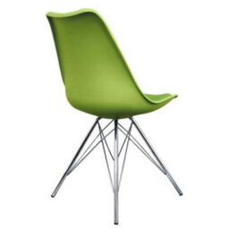 Fusion Living Soho Green Plastic Dining Chair With Chrome Metal Legs - thumbnail 5