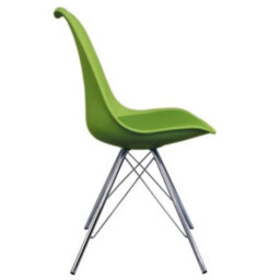 Fusion Living Soho Green Plastic Dining Chair With Chrome Metal Legs - thumbnail 6