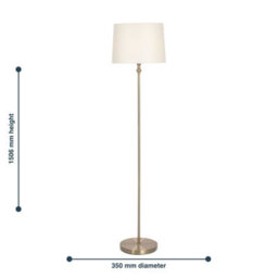 First Choice Lighting Antique Brass Floor Lamp With Cream Shade - thumbnail 8