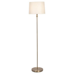 First Choice Lighting Antique Brass Floor Lamp With Cream Shade - thumbnail 3