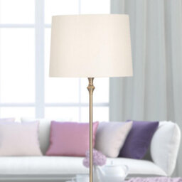 First Choice Lighting Antique Brass Floor Lamp With Cream Shade - thumbnail 7