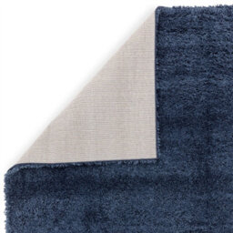 Blue Shaggy Modern Plain Easy To Clean Rug For Dining Room-120Cm X 170Cm - thumbnail 3