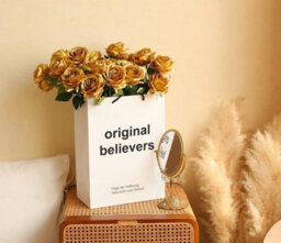 12 Artificial Rose Flowers, 21 Inches, Single Stem, Fake Silk Flowers, Realistic Artificial Bouquet For Wedding Decoration, Gold - thumbnail 3
