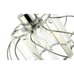 Happy Homewares Modern Pendant Lamp Shade With Clear Acrylic Rectangular Prims And Chrome Frame - thumbnail 5