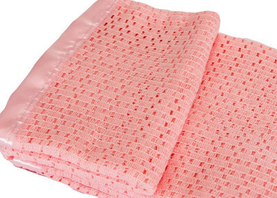 Just So Home Lightweight 100% Acrylic Cellular Blanket (King , Rose)