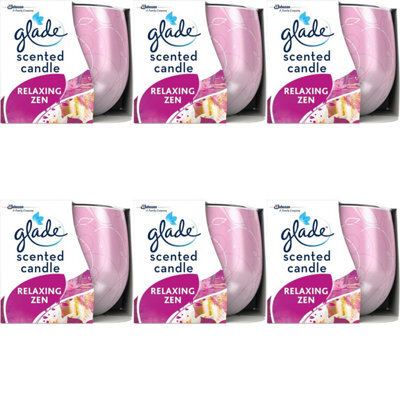 Glade Scented Candle, Air Freshener Candle 120 G Relaxing Zen (Pack Of 6) - image 1