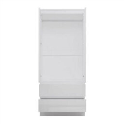 Fwstyle White Gloss 2 Door Wardrobe With 2 Drawers Scratch Resistant - thumbnail 4
