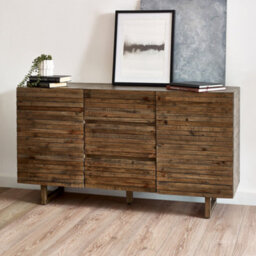 Julian Bowen Woburn 2 Door 3 Drawer Sideboard With Internal Shelf Storage, Rustic Pine Wood, Height: 80 X Width: 145 X Depth: 43Cm - thumbnail 1