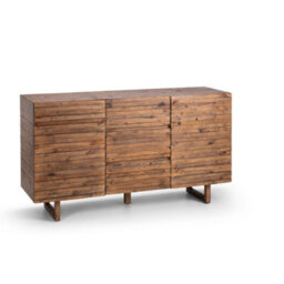 Julian Bowen Woburn 2 Door 3 Drawer Sideboard With Internal Shelf Storage, Rustic Pine Wood, Height: 80 X Width: 145 X Depth: 43Cm - thumbnail 2