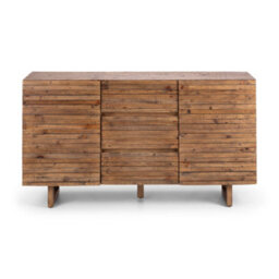 Julian Bowen Woburn 2 Door 3 Drawer Sideboard With Internal Shelf Storage, Rustic Pine Wood, Height: 80 X Width: 145 X Depth: 43Cm - thumbnail 4