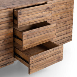 Julian Bowen Woburn 2 Door 3 Drawer Sideboard With Internal Shelf Storage, Rustic Pine Wood, Height: 80 X Width: 145 X Depth: 43Cm - thumbnail 8