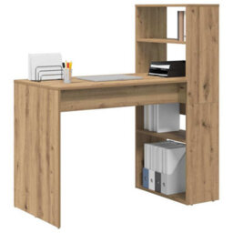 Walplus Desk With Shelf Artisan Oak 113 X 54 X 120 Cm Engineered Wood - thumbnail 3