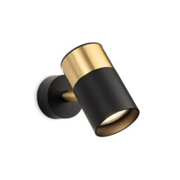 Luminosa Lighting Luminosa Roma Wall Or Ceiling Spot Black With Brushed Brass 1Xgu10