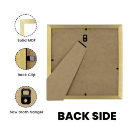 "AK Frames Sleek 8X8"" Gold Thin Modern Picture Frame - Slim And Design For Posters, Prints And Photos - Elegant Wall Frame Decor" - thumbnail 2